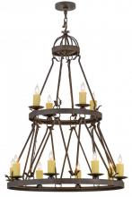 Meyda White 154642 - 36"W Lakeshore 12 LT Two Tier Chandelier