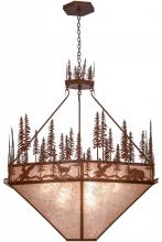 Meyda White 155414 - 60"W Wildlife at Pine Lake Inverted Pendant