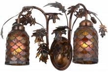 Meyda White 157211 - 20"W Oak Leaf & Acorn 2 LT Wall Sconce