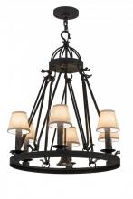 Meyda White 157287 - 28"W Lakeshore 6 LT W/Downlight Chandelier