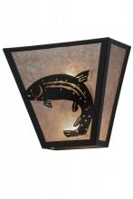 Meyda White 158828 - 13"W Leaping Trout Wall Sconce