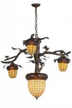 Meyda White 160189 - 48" Wide Acorn Branch 4 Light Chandelier