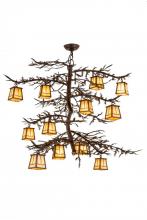 Meyda White 166573 - 48"W Pine Branch Valley View 12 LT Chandelier