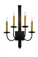 Meyda White 166717 - 16" Wide Primitive 4 Light Wall Sconce
