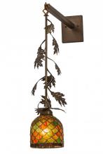 Meyda White 167468 - 6" Wide Oak Leaf & Acorn Hanging Wall Sconce