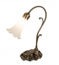 Meyda White 17051 - 15" High White Tiffany Pond Lily Accent Lamp