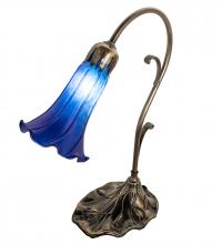 Meyda White 17056 - 15" High Blue Tiffany Pond Lily Accent Lamp