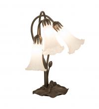Meyda White 173809 - 16" High White Tiffany Pond Lily 3 Light Accent Lamp