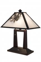 Meyda White 182011 - 20"H Winter Pine Table Lamp