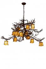 Meyda White 185796 - 54"W Pine Branch Valley View 12 LT Chandelier