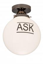 Meyda White 186573 - 10"W Personalized "Ask" Deli Orb Flushmount
