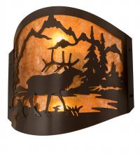 Meyda White 188369 - 11" Wide Elk at Lake Wall Sconce