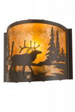 Meyda White 190525 - 12" Wide Elk at Lake Wall Sconce