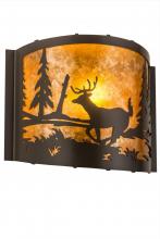 Meyda White 190527 - 12" Wide Deer at Lake Wall Sconce