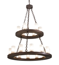 Meyda White 197989 - 36" Wide Loxley 18 LT Two Tier Chandelier