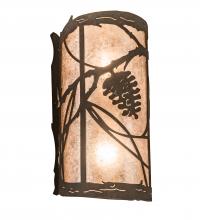 Meyda White 200851 - 8" Wide Whispering Pines Left Wall Sconce