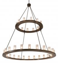 Meyda White 202215 - 72" Wide Loxley 36 Light Two Tier Chandelier
