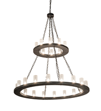 Meyda White 202739 - 60" Wide Loxley 28 Light Two Tier Chandelier