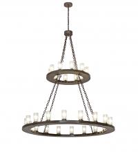 Meyda White 202972 - 60" Wide Loxley 28 Light Two Tier Chandelier