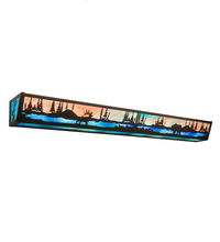 Meyda White 211730 - 48" Wide Elk & Black Bear Personalized Vanity Light