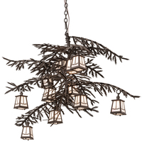 Meyda White 213911 - 54" Wide Pine Branch Valley View 12 Light Chandelier