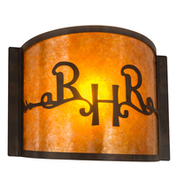 Meyda White 213987 - 12" Wide Ridin Hy Personalized Wall Sconce