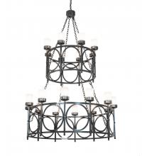 Meyda White 214838 - 54" Wide Porta 20 Light Two Tier Chandelier