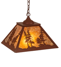 Meyda White 215761 - 16" Square Tall Pines Pendant