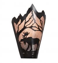 Meyda White 217008 - 8" Wide Moose at Dawn Left Wall Sconce