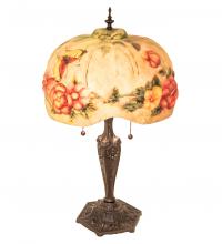 Meyda White 217667 - 25" High Puffy Butterfly & Flowers Table Lamp