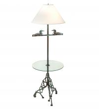 Meyda White 221612 - 65" High Loon W/Glass Table Floor Lamp