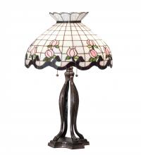 Meyda White 228791 - 32" High Roseborder Table Lamp