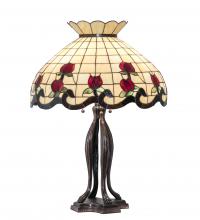 Meyda White 228801 - 32" High Roseborder Table Lamp