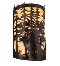 Meyda White 229318 - 12" Wide Tall Pines Deer Wall Sconce
