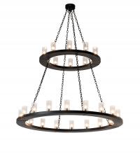 Meyda White 229405 - 60" Wide Loxley 28 Light Two Tier Chandelier