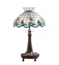 Meyda White 230472 - 32" High Roseborder Table Lamp