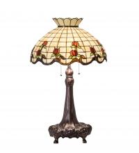 Meyda White 230473 - 33" High Roseborder Table Lamp
