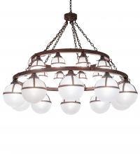 Meyda White 230704 - 60" Wide Bola Tavern 20 Light Two Tier Chandelier