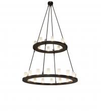 Meyda White 237115 - 54" Wide Loxley 24 Light Two Tier Chandelier