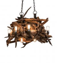 Meyda White 237292 - 36" Long Driftwood 8 Light Chandelier