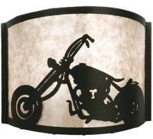 Meyda White 23826 - 12"W Motorcycle Wall Sconce
