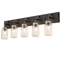 Meyda White 243354 - 40" Wide Mason Jar 5 Light Vanity Light