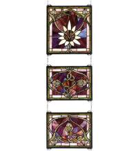 Meyda White 24411 - 14"W X 39"H Solstice 3 Piece Stained Glass Window