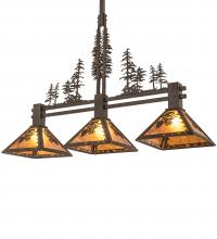 Meyda White 244585 - 45" Long Winter Pine Tall Pines 3 Light Island Pendant