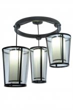Meyda White 244624 - 74" Wide Cilindro Tapered 3 Light Cascading Pendant