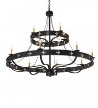 Meyda White 247188 - 60" Wide Byzantine 12 Light Two Tier Chandelier