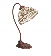 Meyda White 247787 - 18" High Tiffany Turning Leaf Desk Lamp