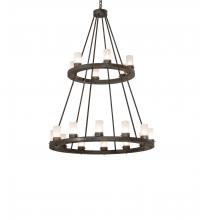 Meyda White 247855 - 42" Wide Loxley 18 Light Two Tier Chandelier