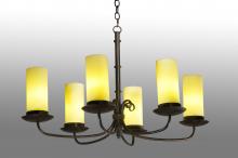 Meyda White 249760 - 38" Long Atria 6 Light Oblong Chandelier