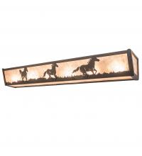 Meyda White 250531 - 36" Long Running Horses Vanity Light